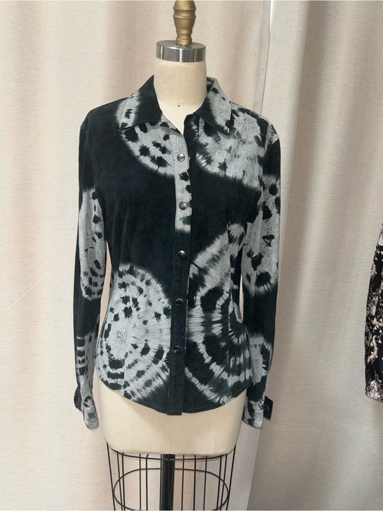 Paolo Santini Tops - 🖤 VINTAGE Paolo Santini | 100% leather Tie-Dye Shirt 🖤